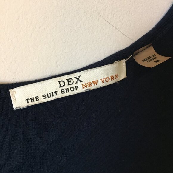 Dex Dark Navy Blue Chiffon Super Pleat Art Deco Two Layer Tank - Picture 9 of 13